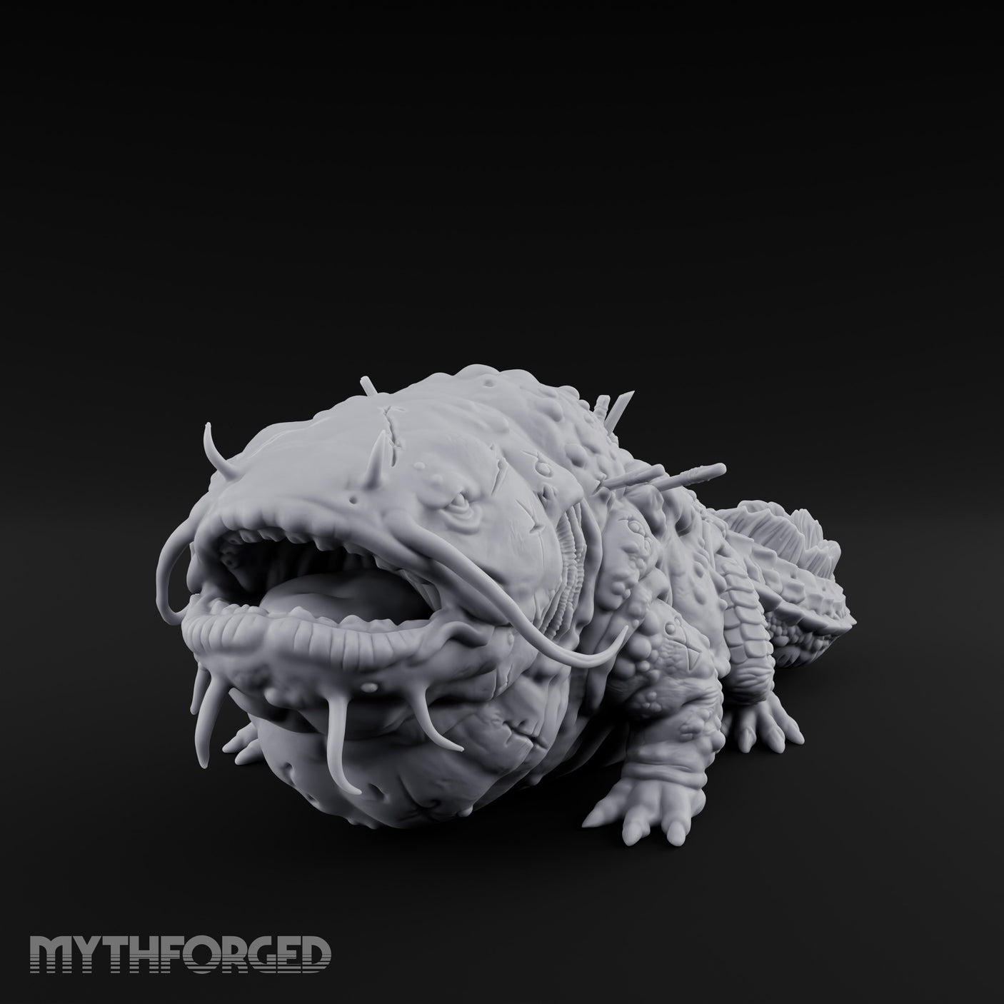 Maw Yawning Fang Splaying Giant Catfish Miniature for Dungeons and Dragons, Pathfinder or other TTRPGs