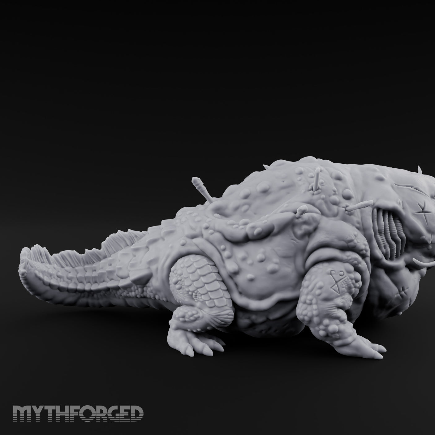 Maw Yawning Fang Splaying Giant Catfish Miniature for Dungeons and Dragons, Pathfinder or other TTRPGs