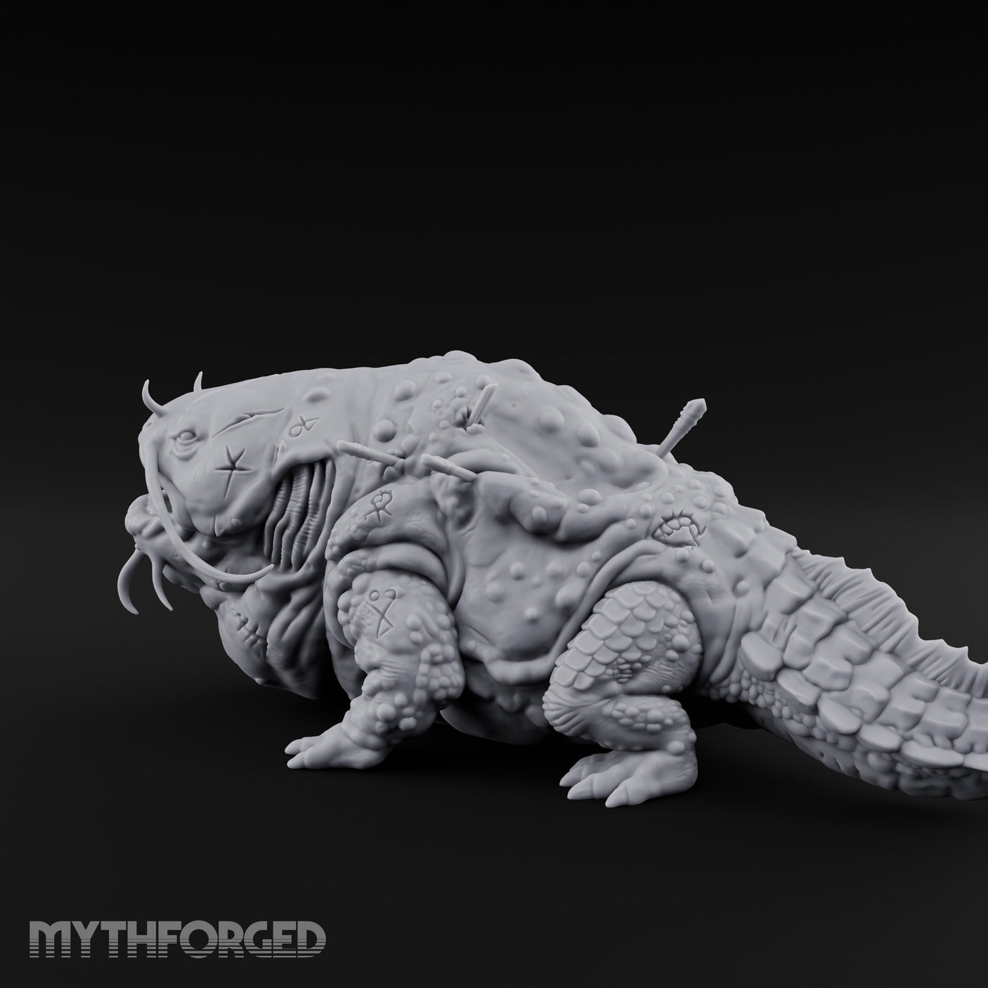 Maw Yawning Fang Splaying Giant Catfish Miniature for Dungeons and Dragons, Pathfinder or other TTRPGs