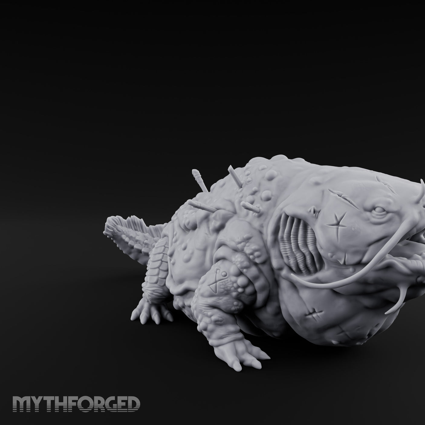Maw Yawning Fang Splaying Giant Catfish Miniature for Dungeons and Dragons, Pathfinder or other TTRPGs