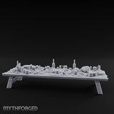 Meat-Heaped Bottle-Strewn Banquet Feasting Table Miniature for Dungeons and Dragons, Pathfinder or other TTRPGs
