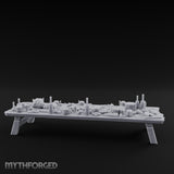 Meat-Heaped Bottle-Strewn Banquet Feasting Table Miniature for Dungeons and Dragons, Pathfinder or other TTRPGs
