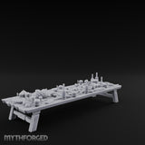 Meat-Heaped Bottle-Strewn Banquet Feasting Table Miniature for Dungeons and Dragons, Pathfinder or other TTRPGs