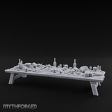 Meat-Heaped Bottle-Strewn Banquet Feasting Table Miniature for Dungeons and Dragons, Pathfinder or other TTRPGs
