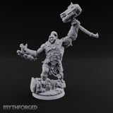 Mech Hammer Smashing Simian Brute Miniature for Dungeons and Dragons, Pathfinder or other TTRPGs