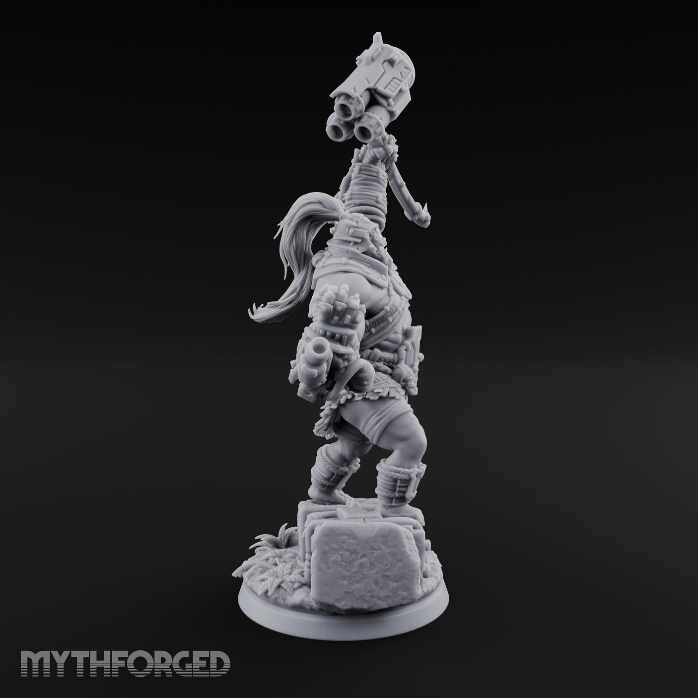 Mech Hammer Smashing Simian Brute Miniature for Dungeons and Dragons, Pathfinder or other TTRPGs