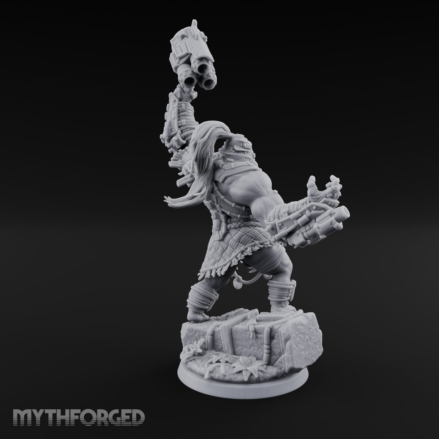 Mech Hammer Smashing Simian Brute Miniature for Dungeons and Dragons, Pathfinder or other TTRPGs