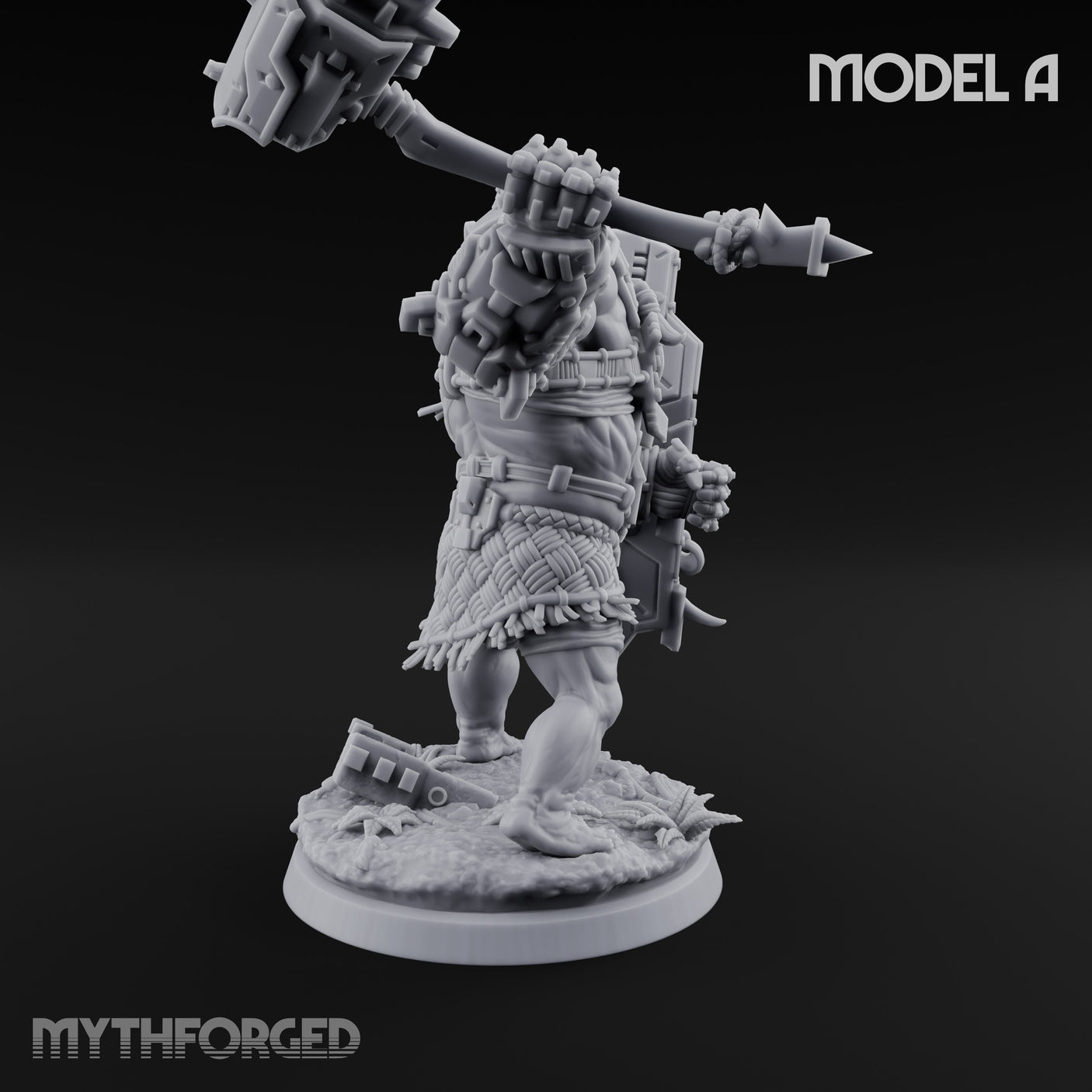 Mech Plated Rampaging Simian Brute A Miniature for Dungeons and Dragons, Pathfinder or other TTRPGs