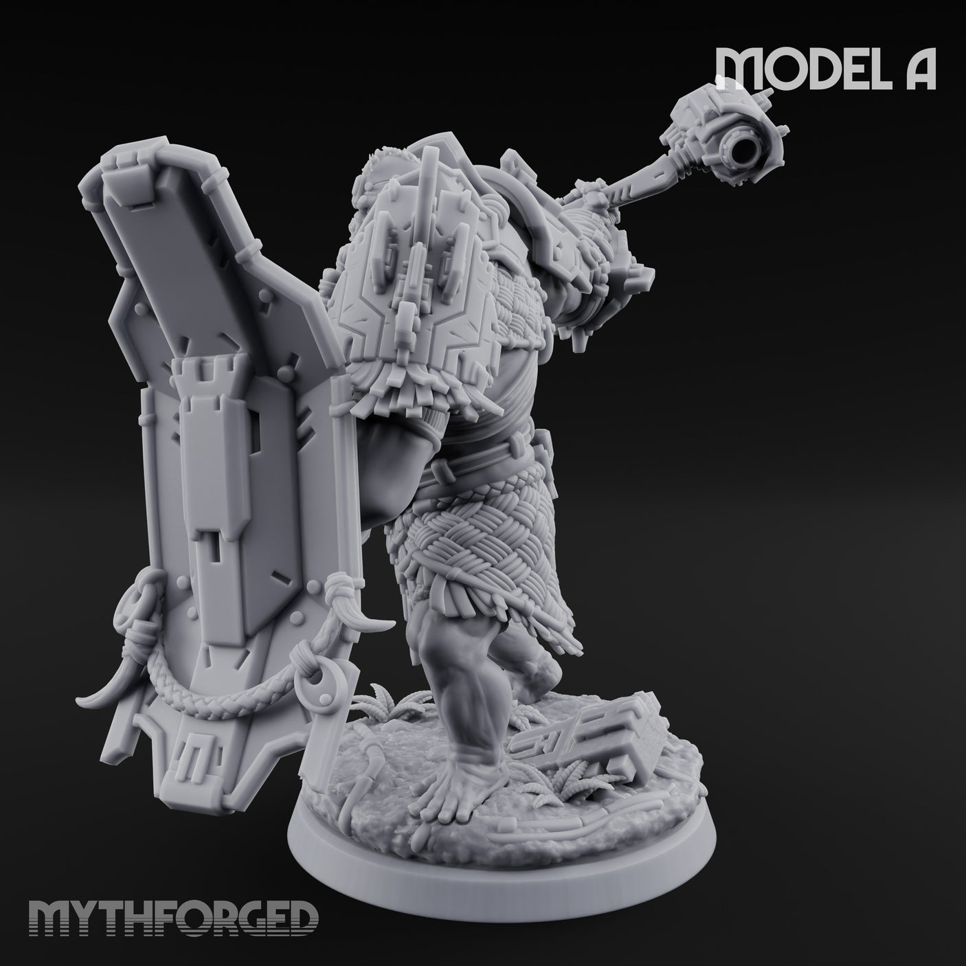 Mech Plated Rampaging Simian Brute A Miniature for Dungeons and Dragons, Pathfinder or other TTRPGs