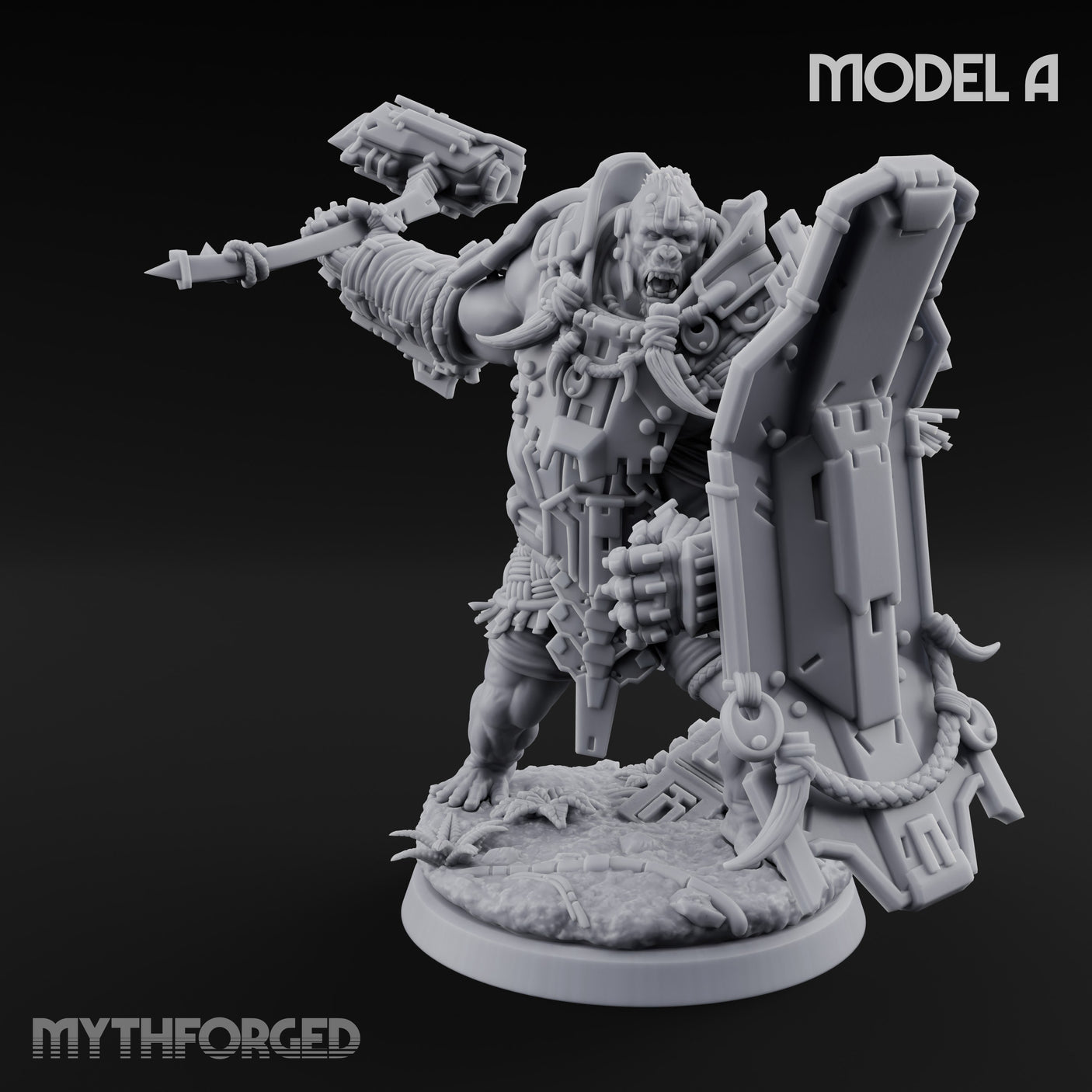 Mech Plated Rampaging Simian Brute A Miniature for Dungeons and Dragons, Pathfinder or other TTRPGs