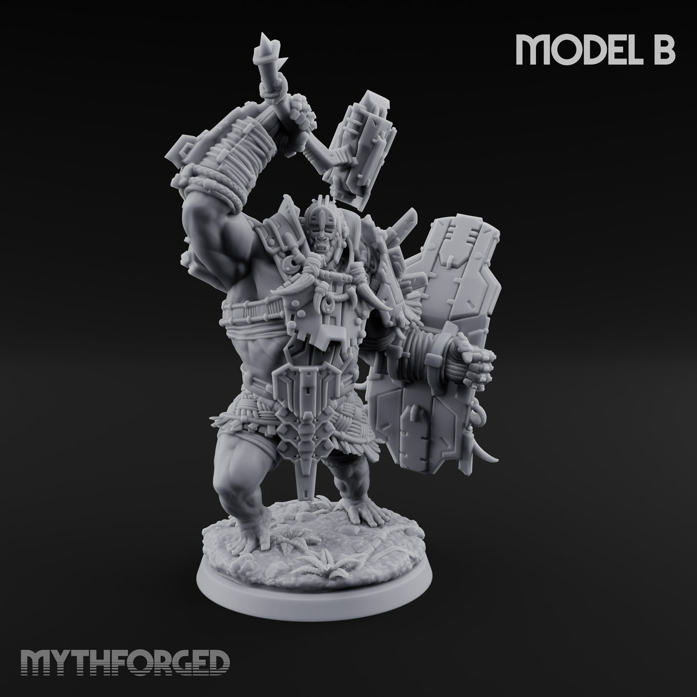 Mech Plated Rampaging Simian Brute B Miniature for Dungeons and Dragons, Pathfinder or other TTRPGs