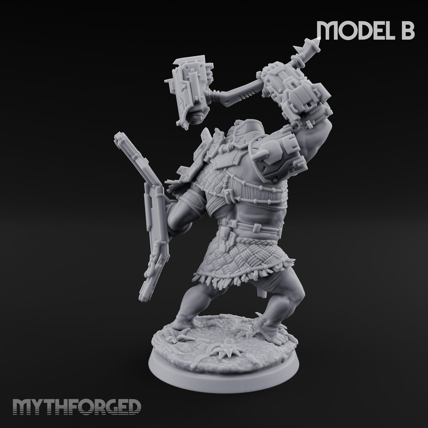 Mech Plated Rampaging Simian Brute B Miniature for Dungeons and Dragons, Pathfinder or other TTRPGs