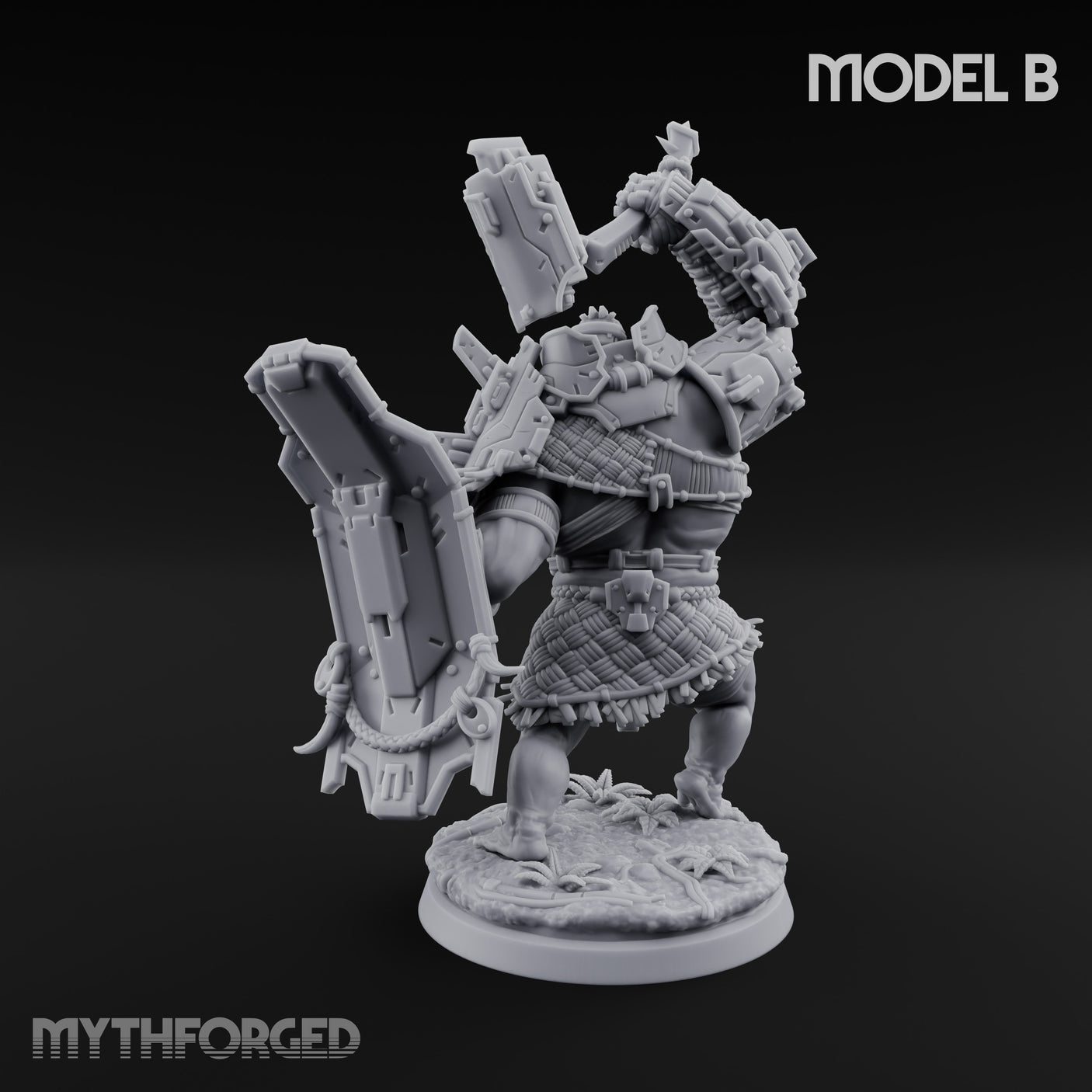 Mech Plated Rampaging Simian Brute B Miniature for Dungeons and Dragons, Pathfinder or other TTRPGs