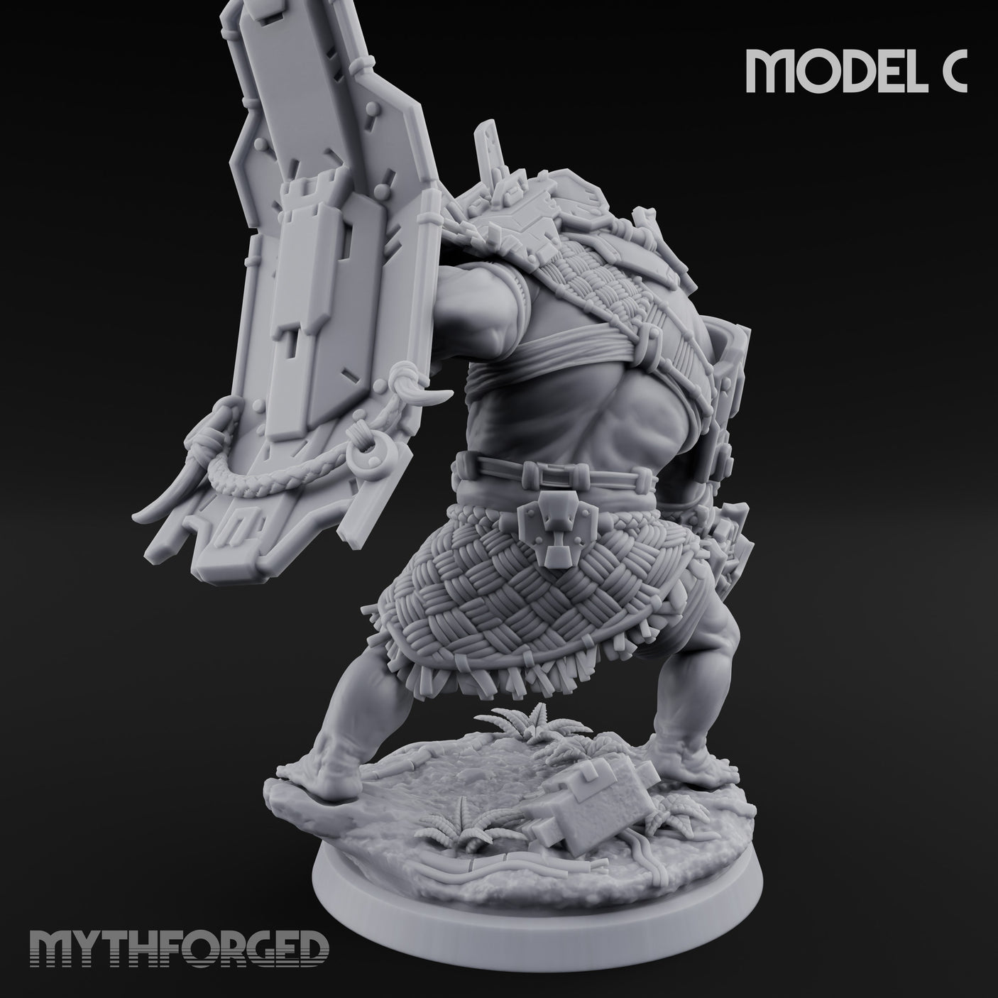 Mech Plated Rampaging Simian Brute C Miniature for Dungeons and Dragons, Pathfinder or other TTRPGs