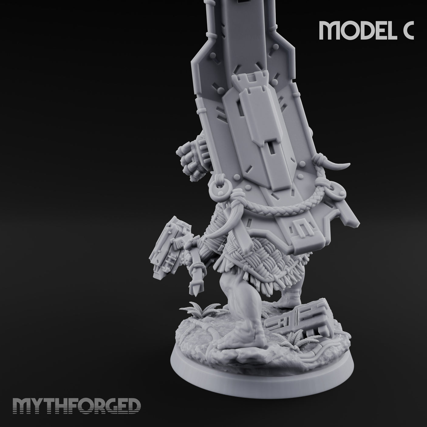 Mech Plated Rampaging Simian Brute C Miniature for Dungeons and Dragons, Pathfinder or other TTRPGs