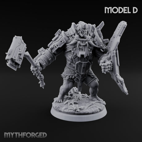 Mech Plated Rampaging Simian Brute D Miniature for Dungeons and Dragons, Pathfinder or other TTRPGs