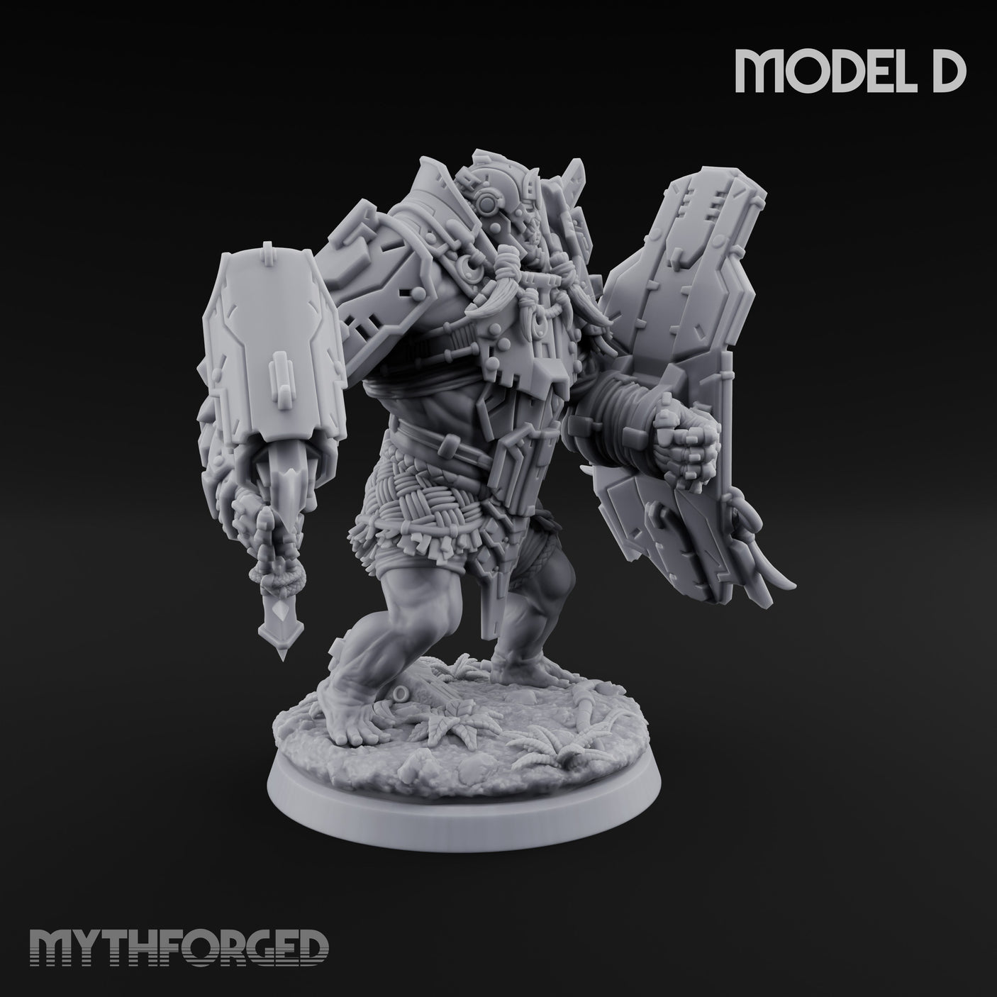 Mech Plated Rampaging Simian Brute D Miniature for Dungeons and Dragons, Pathfinder or other TTRPGs