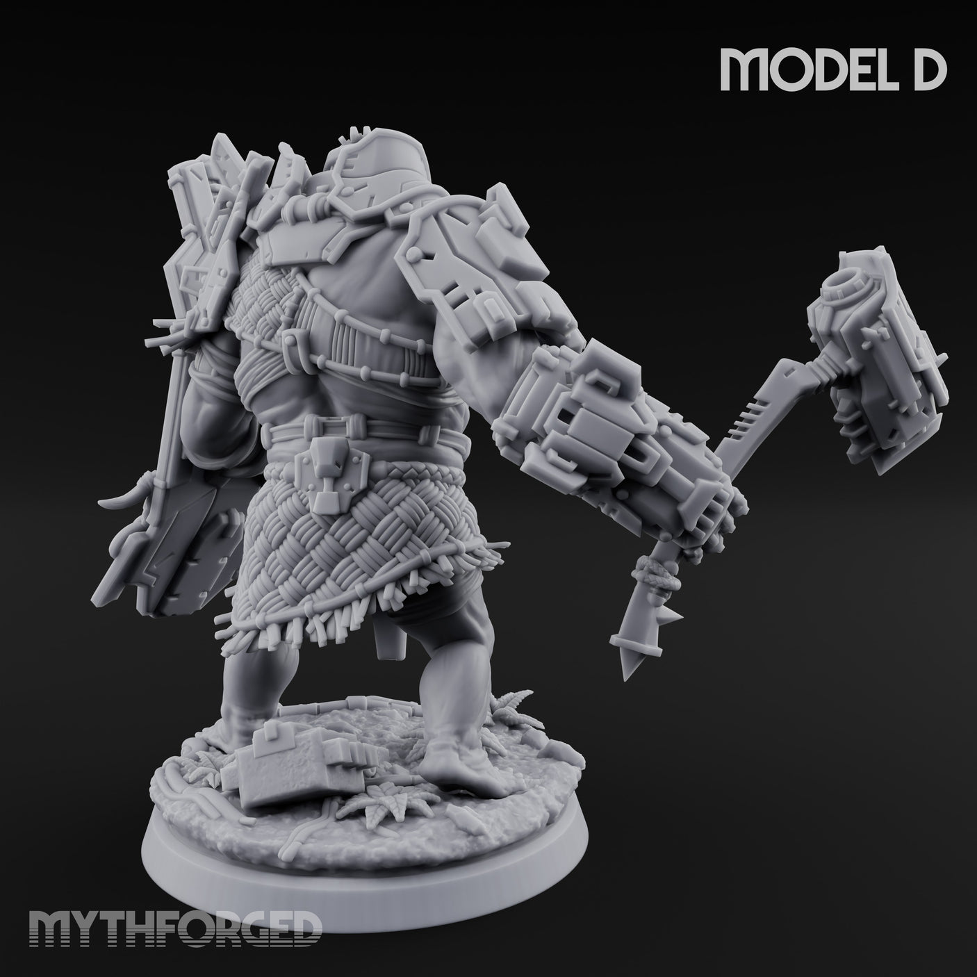 Mech Plated Rampaging Simian Brute D Miniature for Dungeons and Dragons, Pathfinder or other TTRPGs