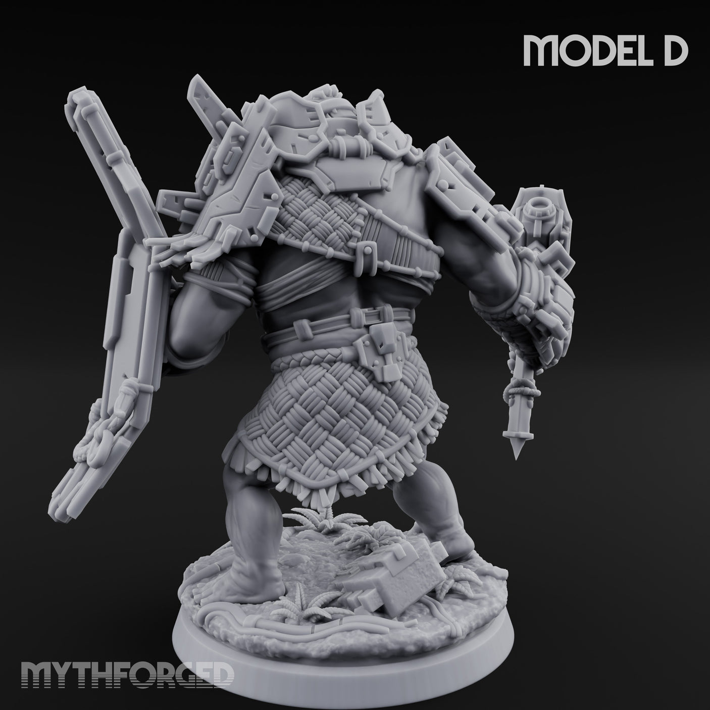 Mech Plated Rampaging Simian Brute D Miniature for Dungeons and Dragons, Pathfinder or other TTRPGs