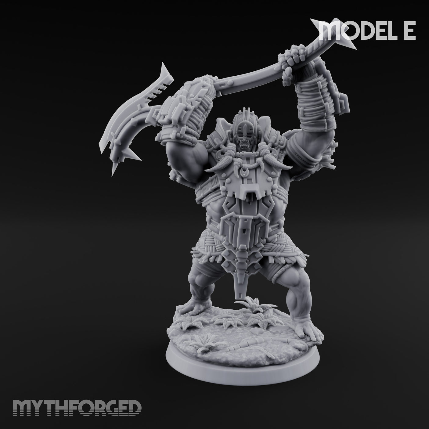 Mech Plated Rampaging Simian Brute E Miniature for Dungeons and Dragons, Pathfinder or other TTRPGs