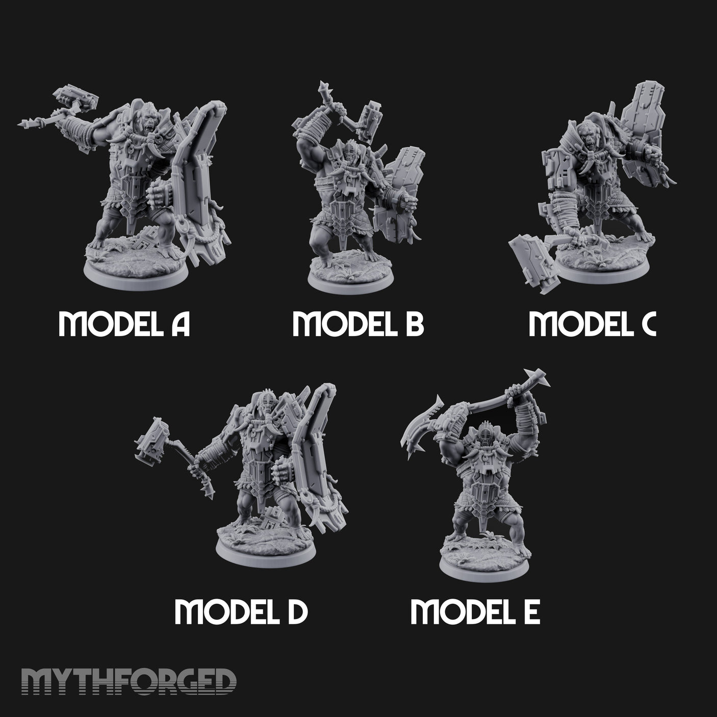 Mech Plated Rampaging Simian Brutes Miniature for Dungeons and Dragons, Pathfinder or other TTRPGs