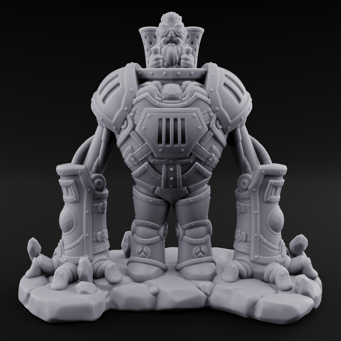 Knuckle Dragging Gnome Mech Pilot Miniature for Dungeons and Dragons, Pathfinder or other TTRPGs