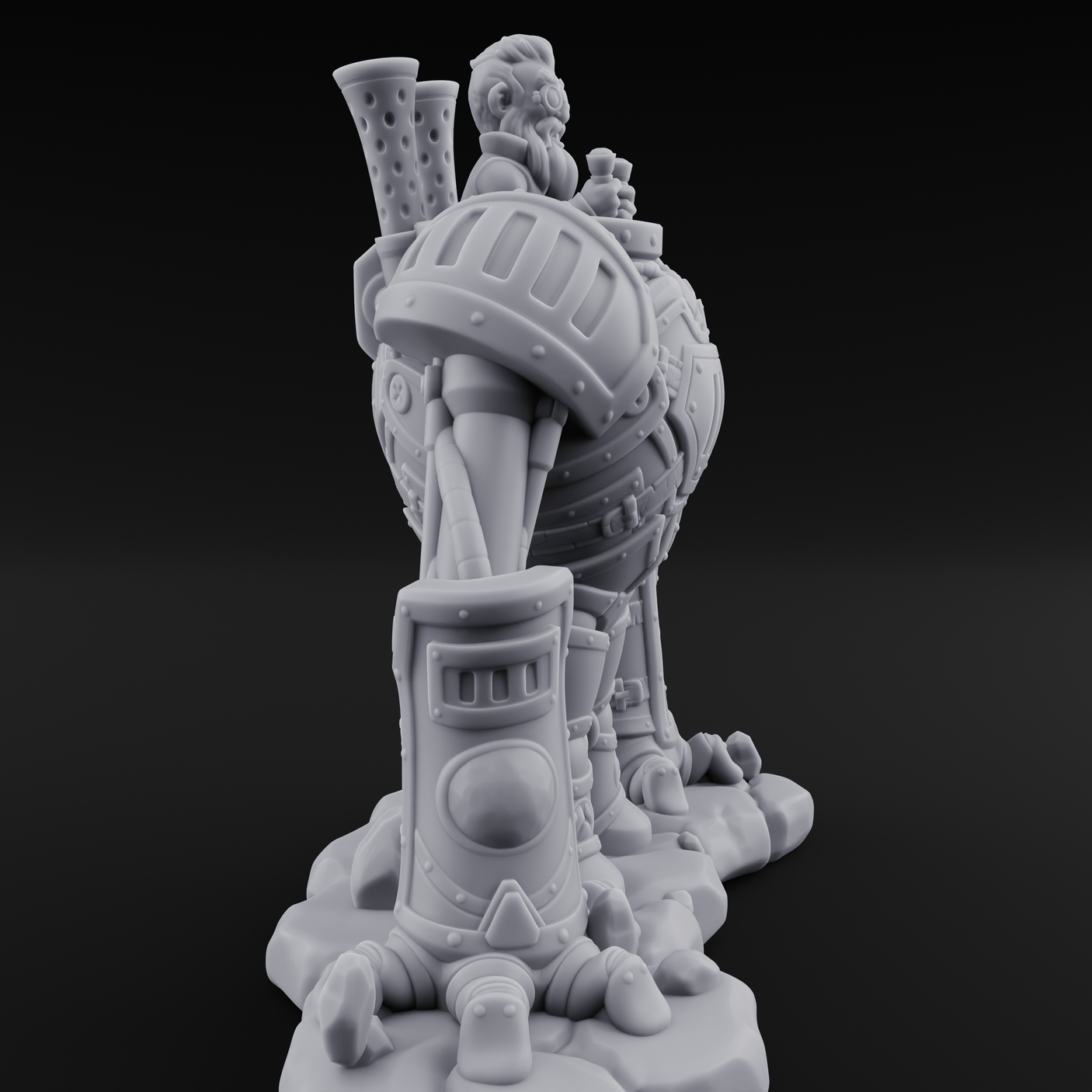 Knuckle Dragging Gnome Mech Pilot Miniature for Dungeons and Dragons, Pathfinder or other TTRPGs