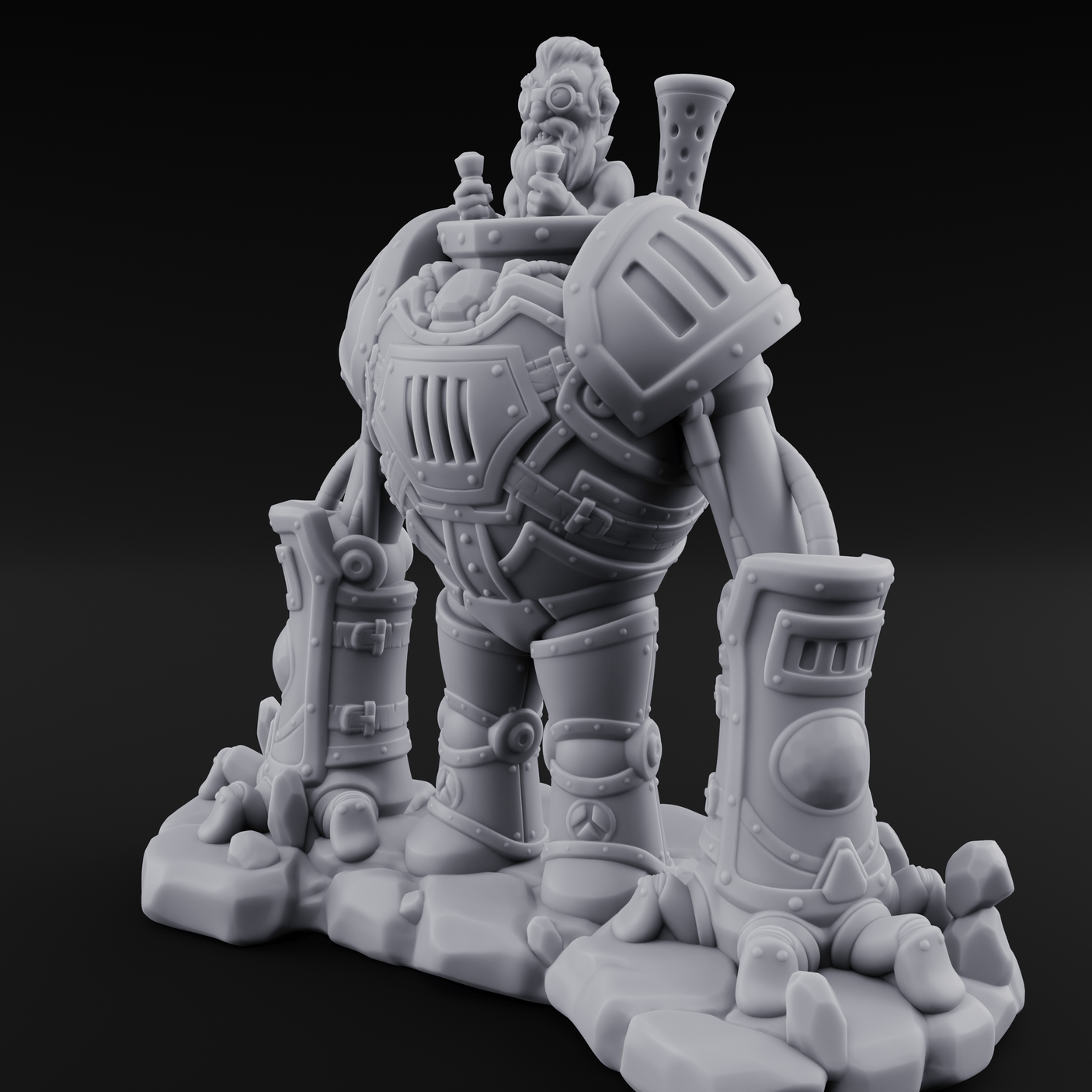 Knuckle Dragging Gnome Mech Pilot Miniature for Dungeons and Dragons, Pathfinder or other TTRPGs