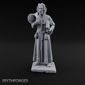 Megaphone Bellowing Human Preacher Miniature for Dungeons and Dragons, Pathfinder or other TTRPGs
