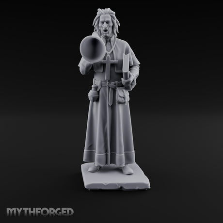 Megaphone Bellowing Human Preacher Miniature for Dungeons and Dragons, Pathfinder or other TTRPGs