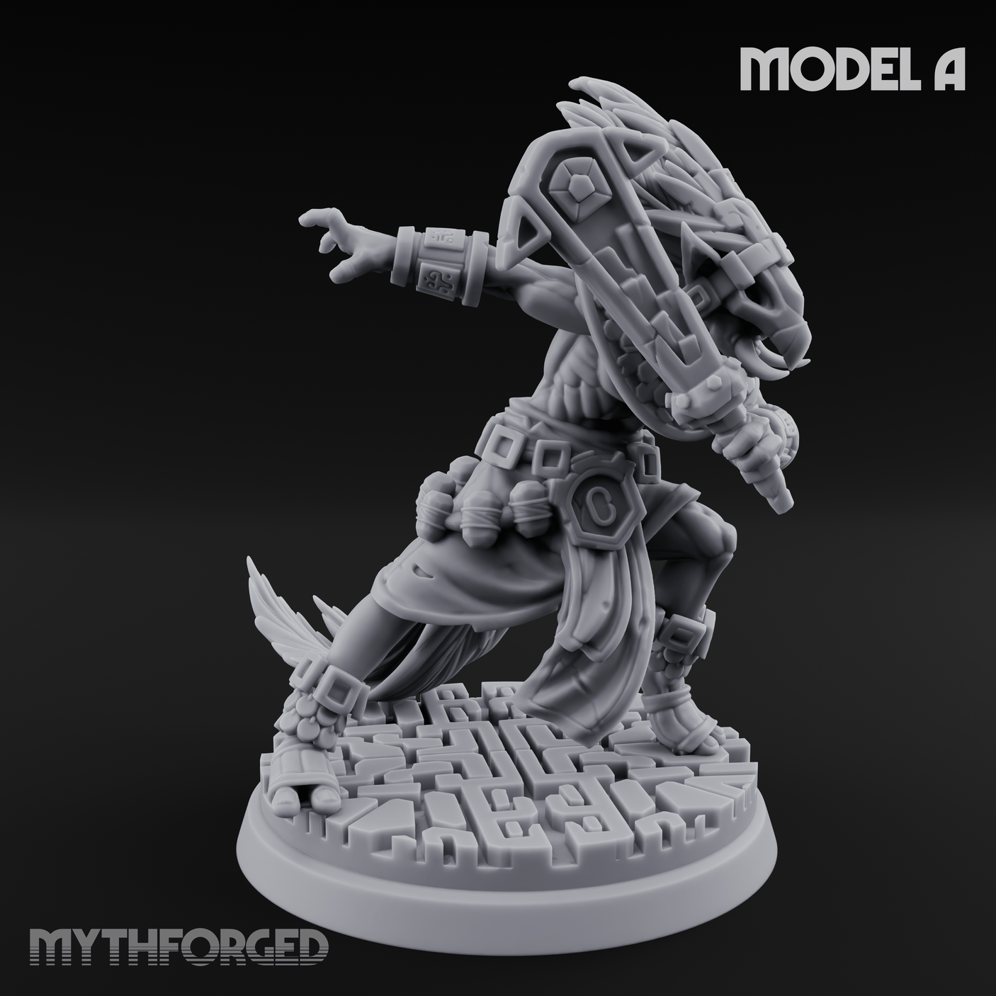 Aztec Inspired Stone-Fisted Hobgoblin Fighter A Miniature for Dungeons and Dragons, Pathfinder or other TTRPGs