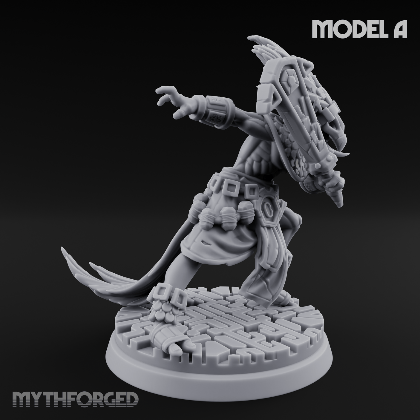 Aztec Inspired Stone-Fisted Hobgoblin Fighter A Miniature for Dungeons and Dragons, Pathfinder or other TTRPGs