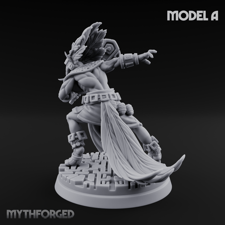 Aztec Inspired Stone-Fisted Hobgoblin Fighter A Miniature for Dungeons and Dragons, Pathfinder or other TTRPGs