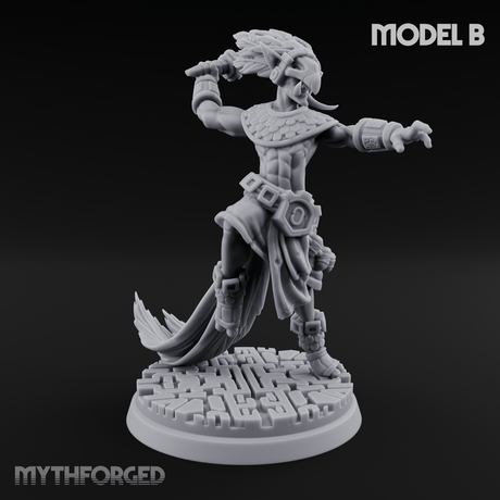 Aztec Inspired Stone-Fisted Hobgoblin Fighter B Miniature for Dungeons and Dragons, Pathfinder or other TTRPGs
