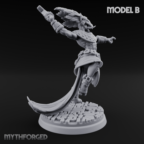 Aztec Inspired Stone-Fisted Hobgoblin Fighter B Miniature for Dungeons and Dragons, Pathfinder or other TTRPGs