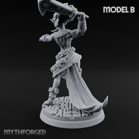 Aztec Inspired Stone-Fisted Hobgoblin Fighter B Miniature for Dungeons and Dragons, Pathfinder or other TTRPGs