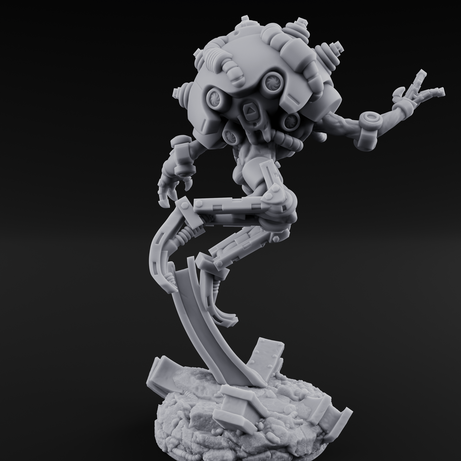 Hose Tangled Firing Cyborg B Miniature for Dungeons and Dragons, Pathfinder or other TTRPGs