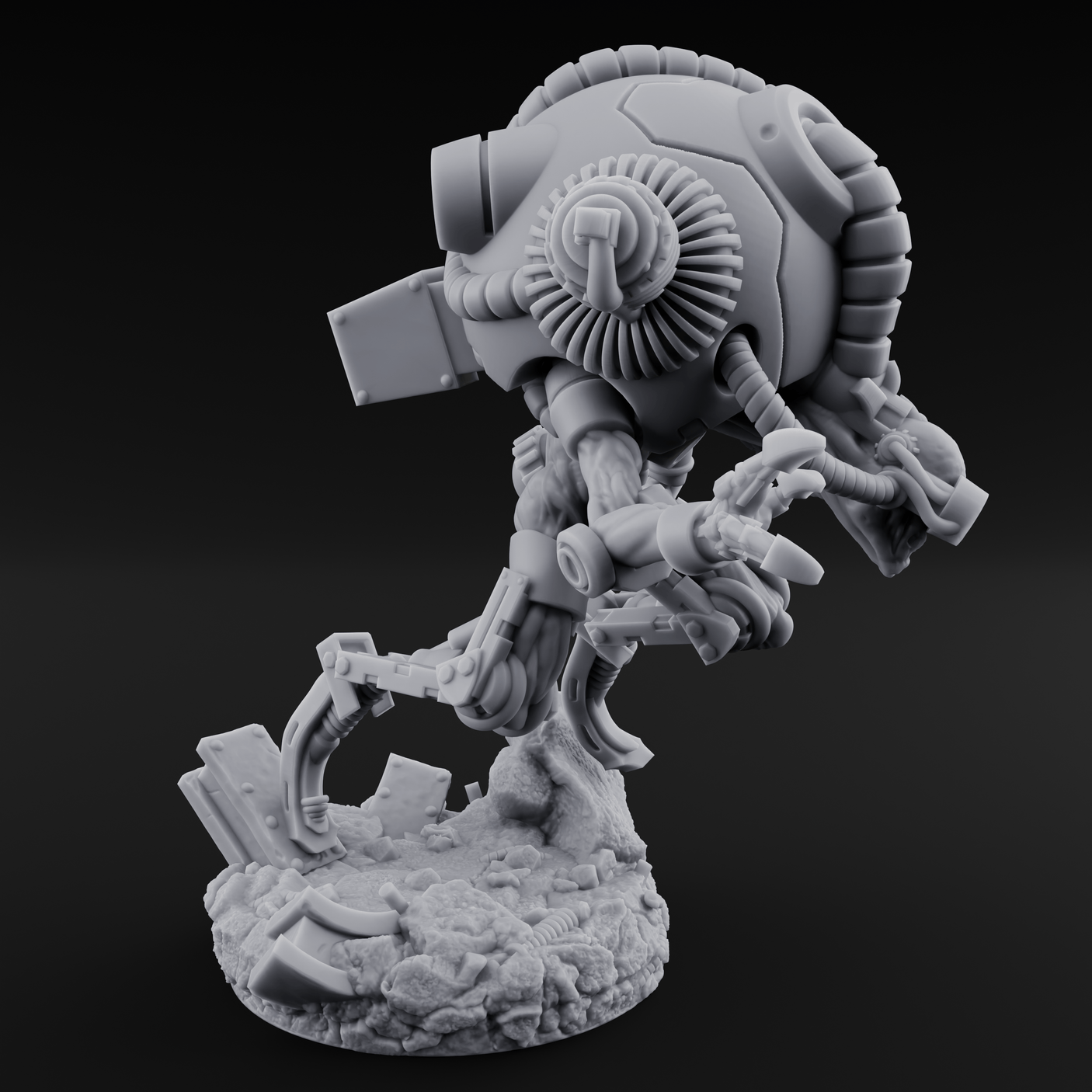 Hose Tangled Firing Cyborgs Miniature for Dungeons and Dragons, Pathfinder or other TTRPGs