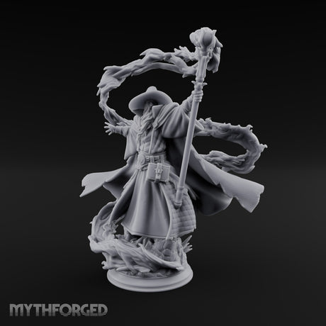 Weaving a Spell Human Wizard Miniature for Dungeons and Dragons, Pathfinder or other TTRPGs