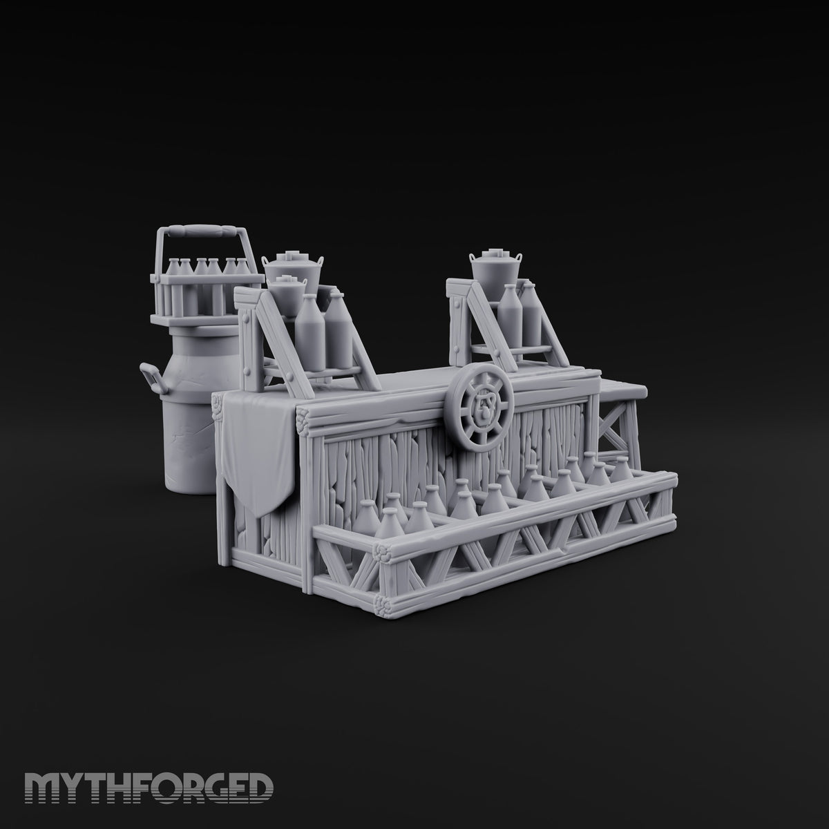 Curdle Not, Want Not Wooden Milkman Market Set — C