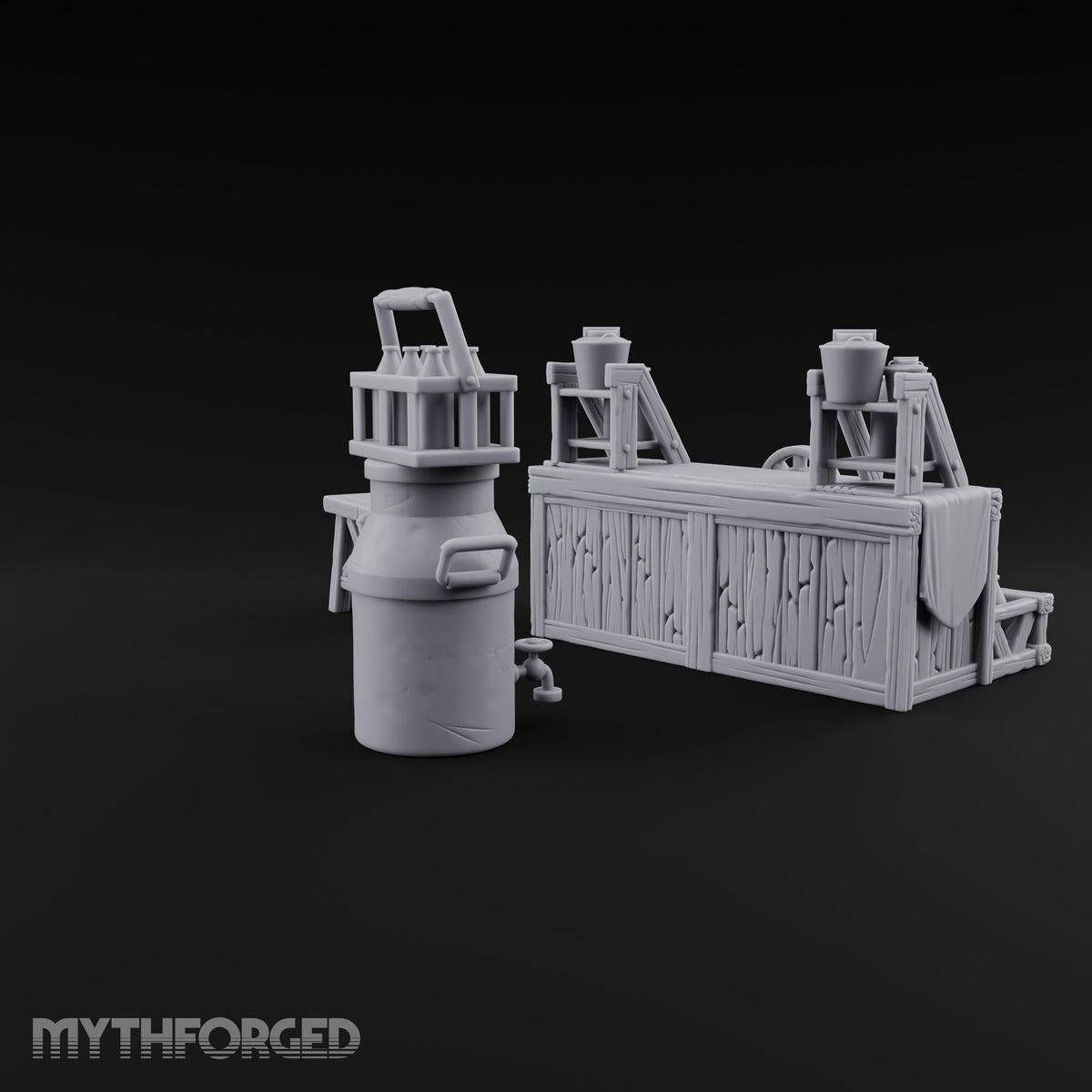 Curdle Not, Want Not Wooden Milkman Market Piece C