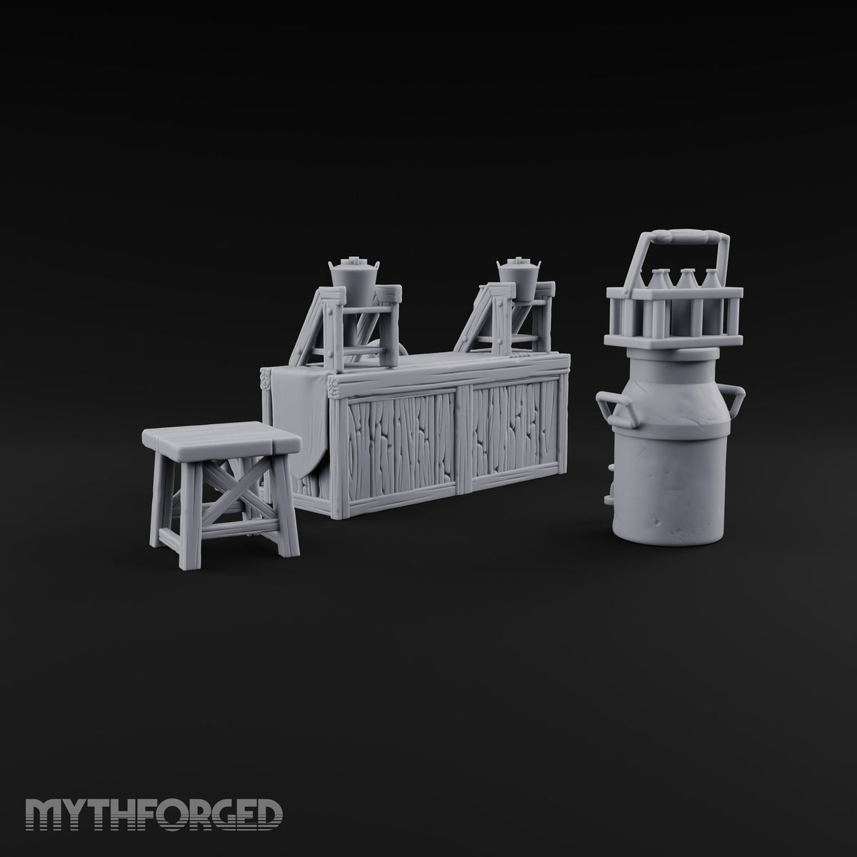 Curdle Not, Want Not Wooden Milkman Market Piece C