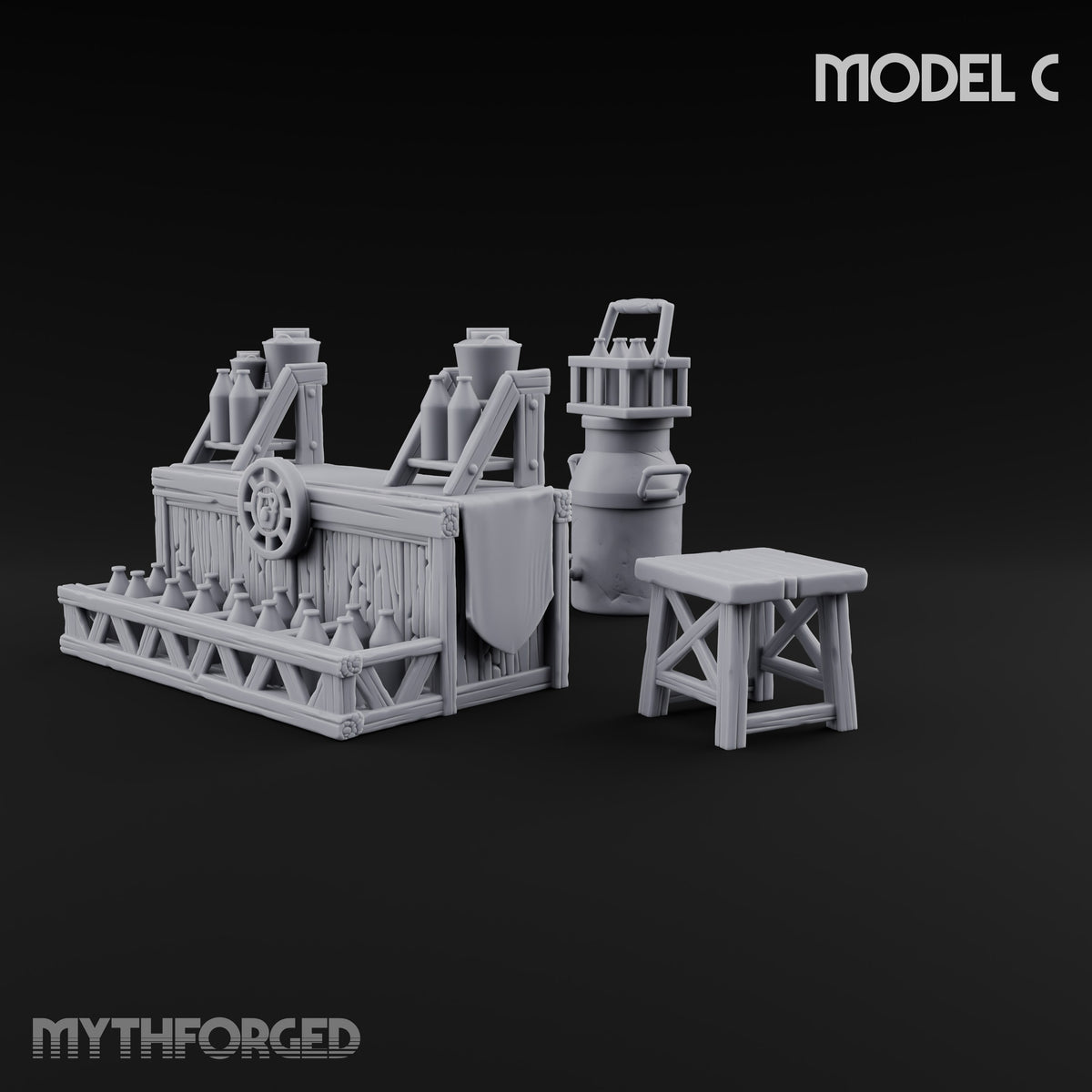 Curdle Not, Want Not Wooden Milkman Market Piece C