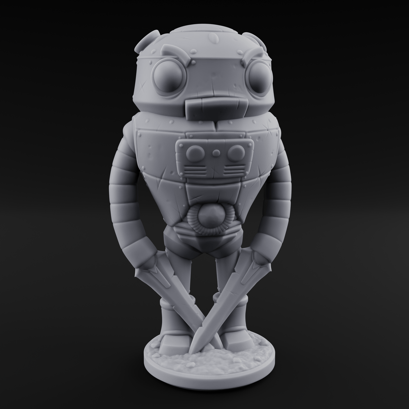 Lanky Armed Warforged Automaton C Miniature for Dungeons and Dragons, Pathfinder or other TTRPGs