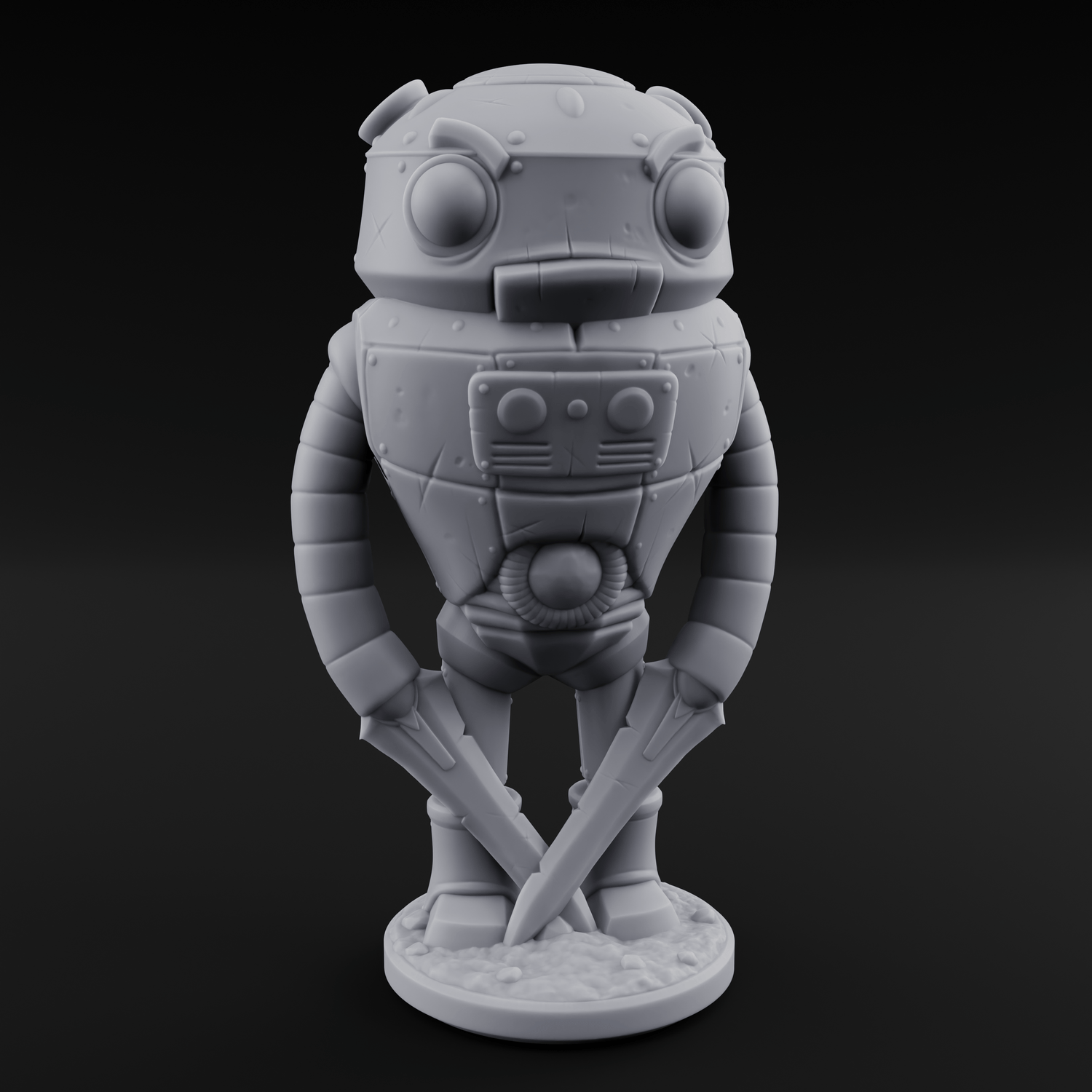 Lanky Armed Warforged Automaton C Miniature for Dungeons and Dragons, Pathfinder or other TTRPGs