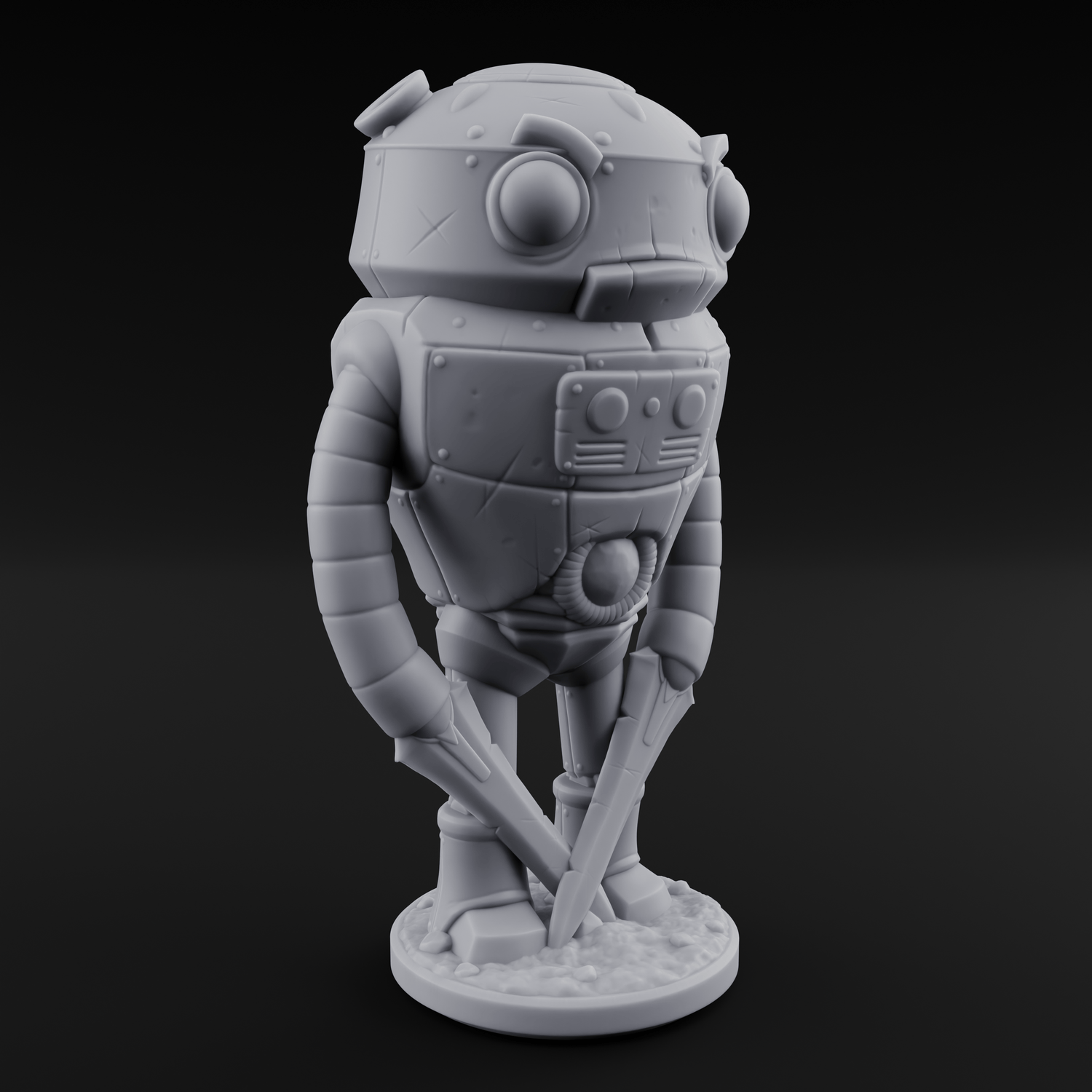Lanky Armed Warforged Automaton C Miniature for Dungeons and Dragons, Pathfinder or other TTRPGs