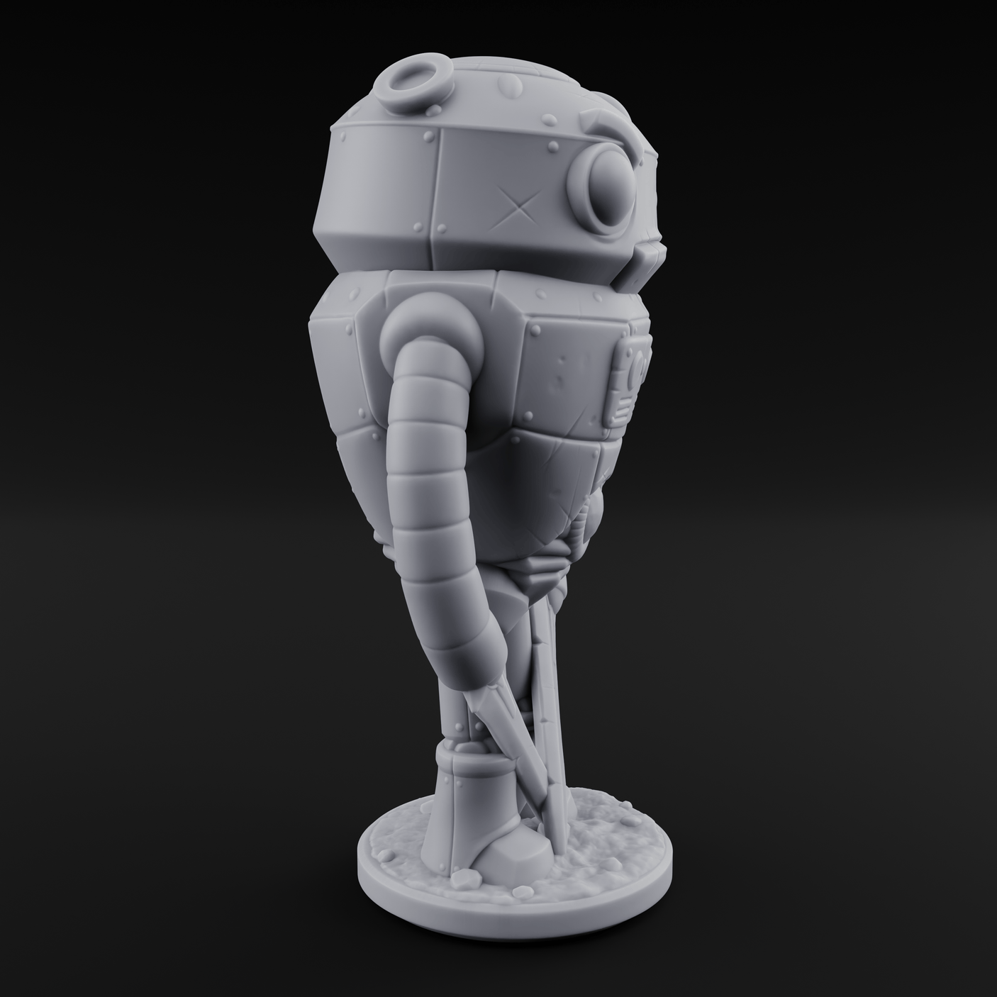 Lanky Armed Warforged Automaton C Miniature for Dungeons and Dragons, Pathfinder or other TTRPGs