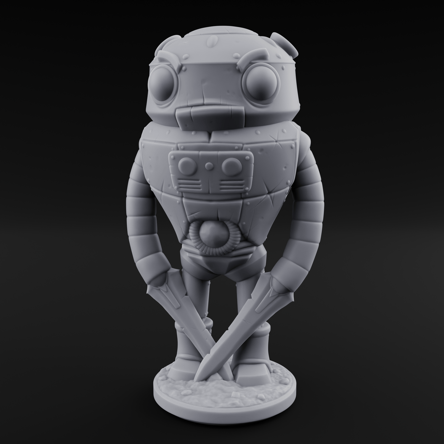 Lanky Armed Warforged Automaton C Miniature for Dungeons and Dragons, Pathfinder or other TTRPGs