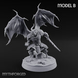 One Grounded, One Gliding Dragonborn Warriors — B