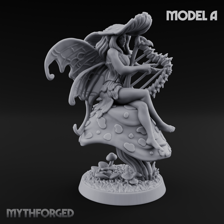 Harp Strumming Pixie Minstrels A Miniature for Dungeons and Dragons, Pathfinder or other TTRPGs